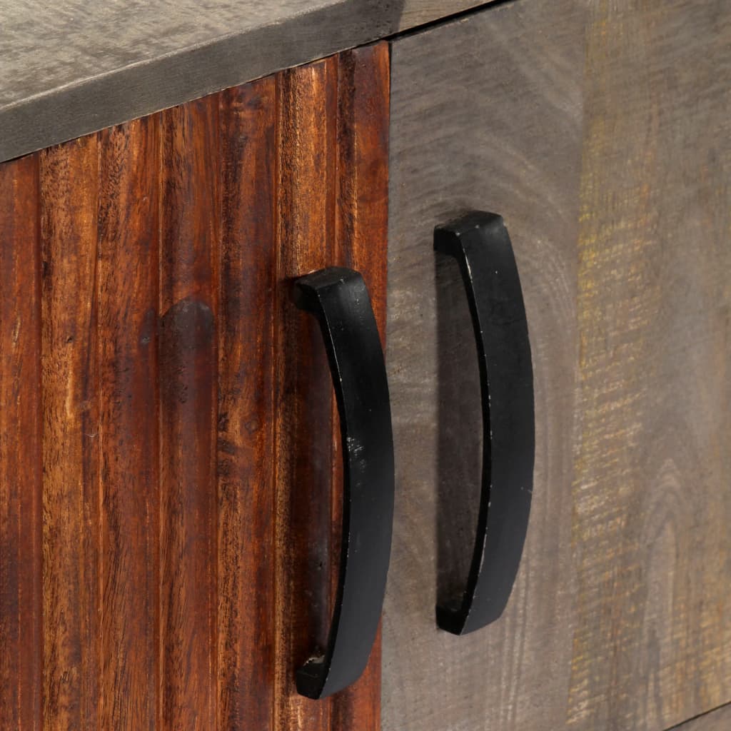 Console Table Grey 120X35X75 Cm Solid Rough Mango Wood