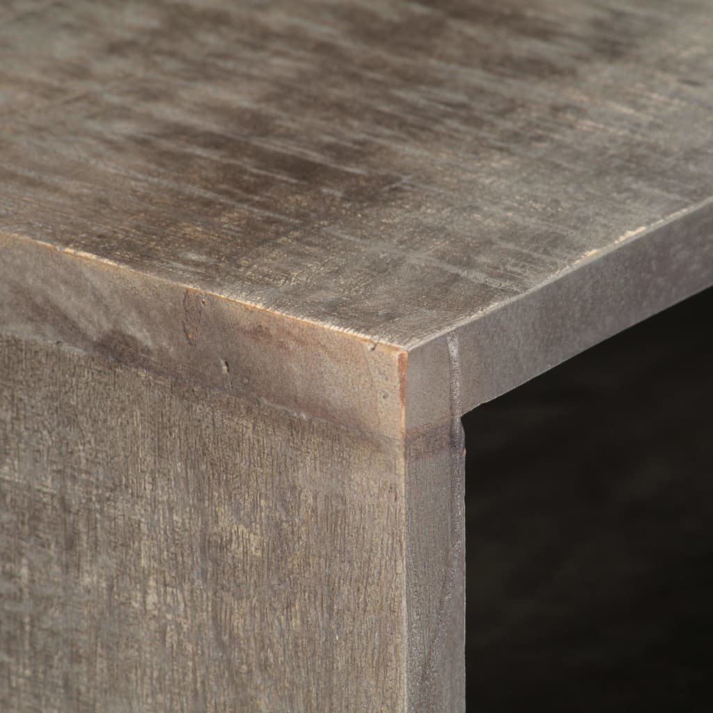 Tv Cabinet Grey 130X30X46 Cm Solid Rough Mango Wood