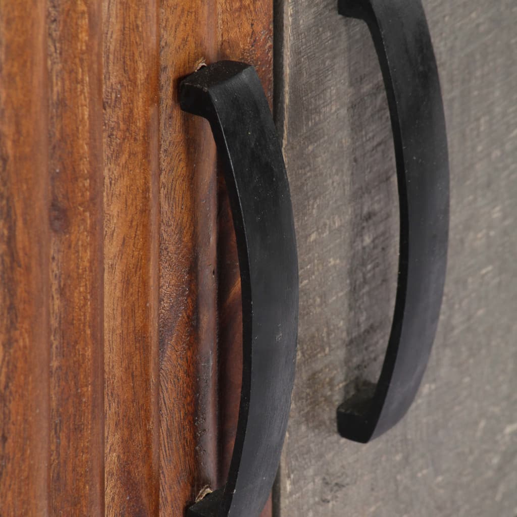 Tv Cabinet Grey 130X30X46 Cm Solid Rough Mango Wood