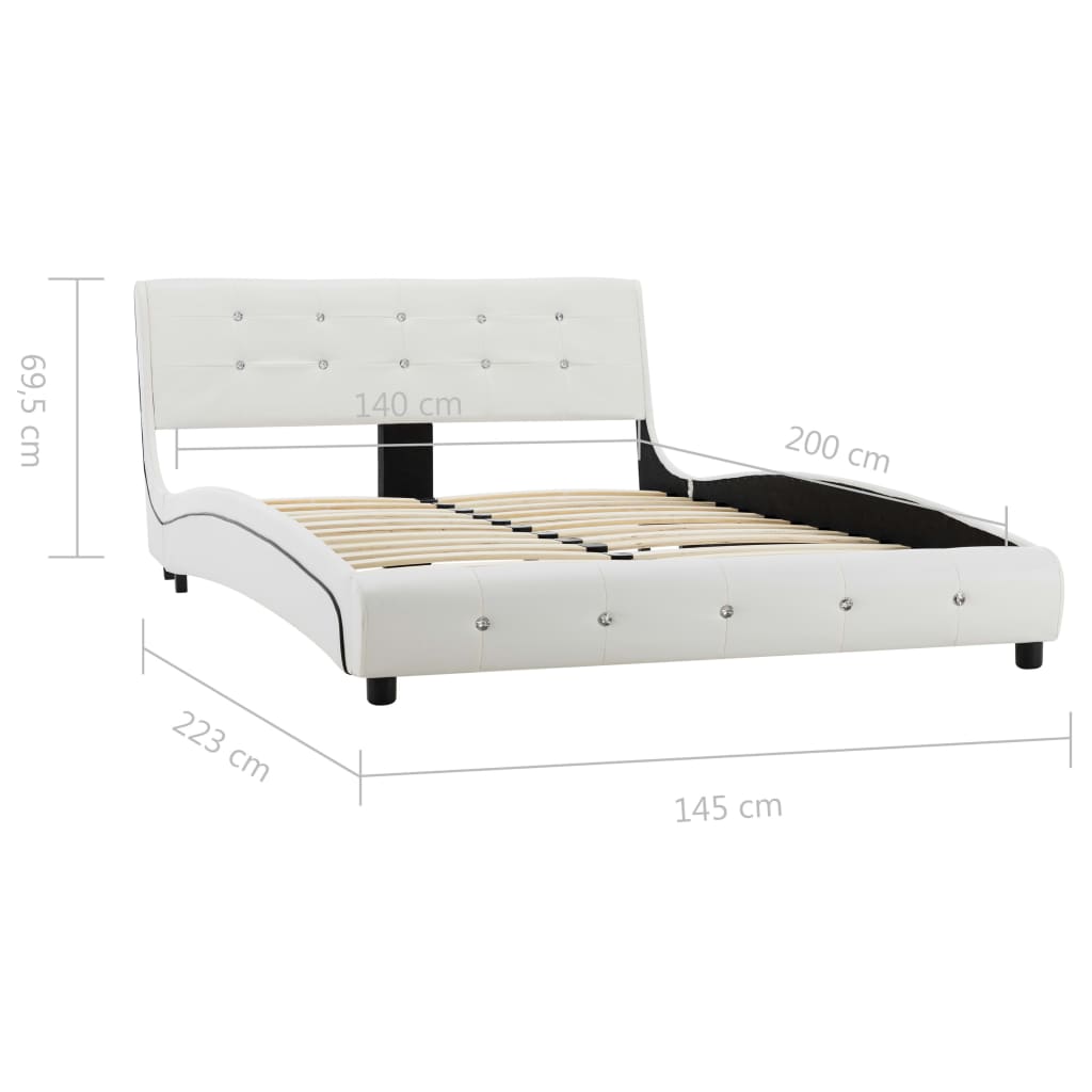 Bed Frame Without Mattress Faux Leather 135X190 Cm Double