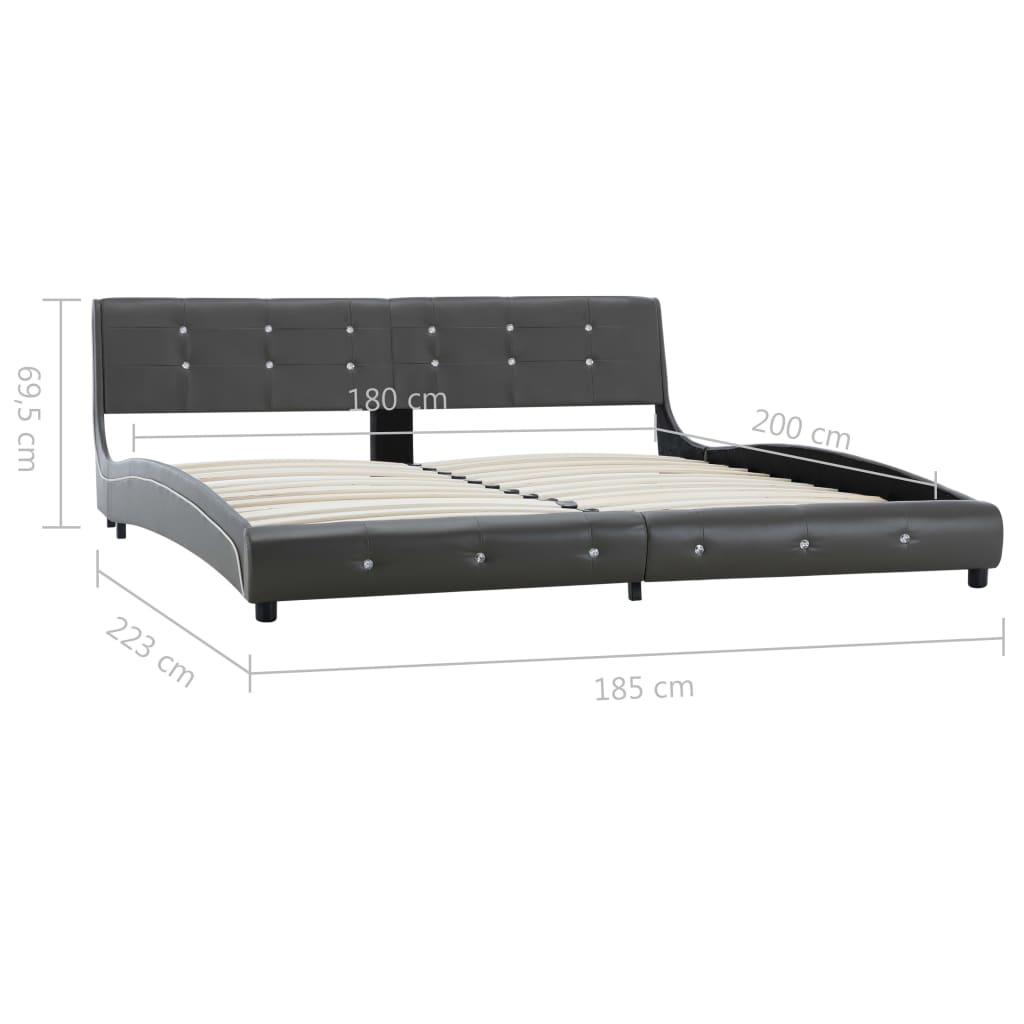 Bed Frame Without Mattress Faux Leather 180X200 Cm Super King
