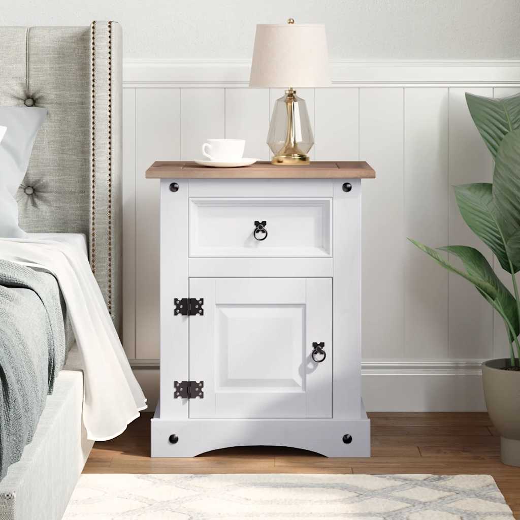 Bedside Cabinet Mexican Pine Corona Range 53X39X67 Cm