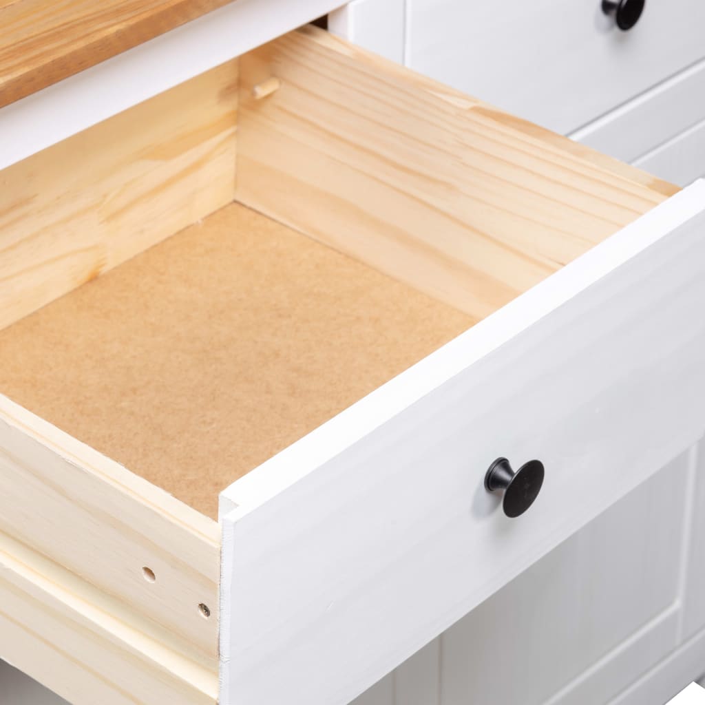 Sideboard 93X40X80 Cm Solid Pinewood Panama Range