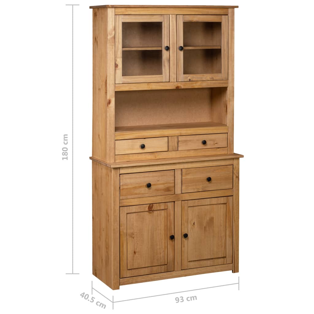 Highboard 93X40.5X180 Cm Solid Pine Panama Range