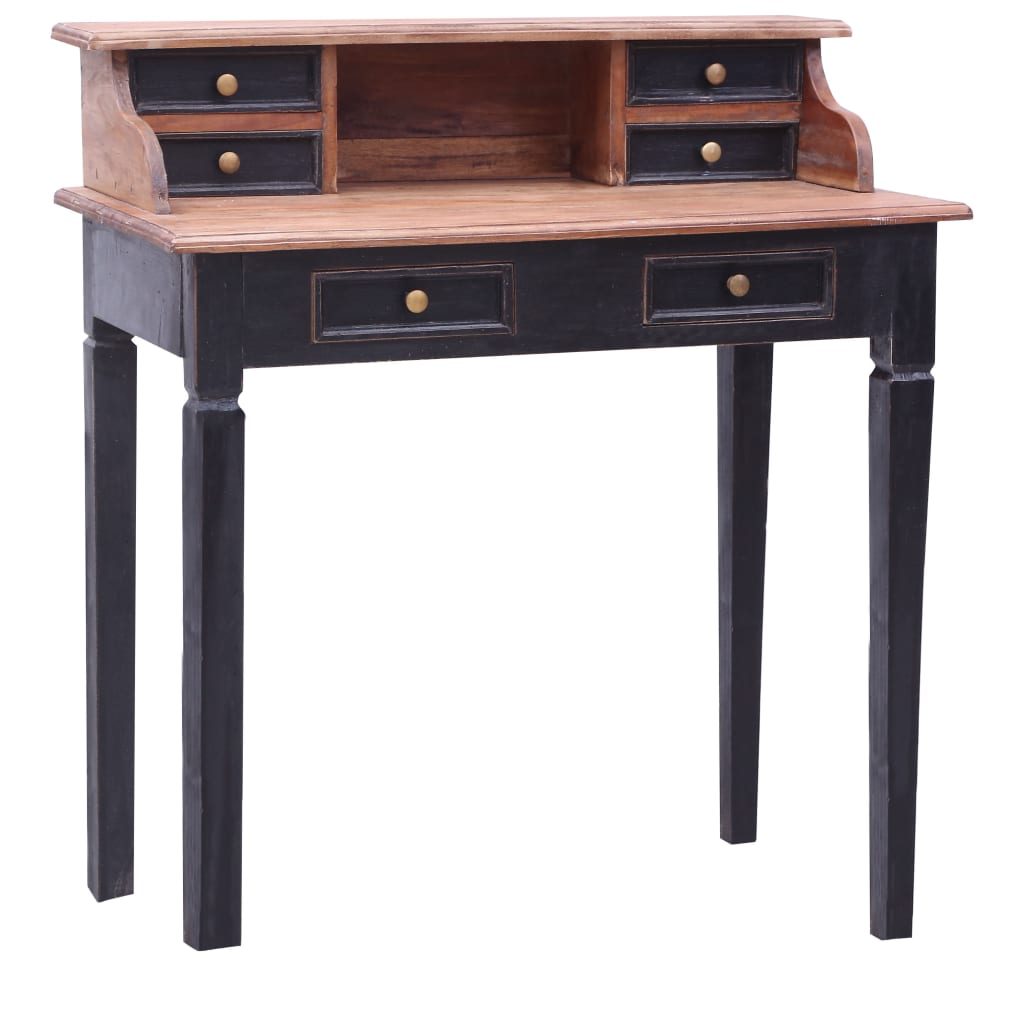 Writing Desk With Drawers 90X50X101 Cm Solid Mahogany Wood