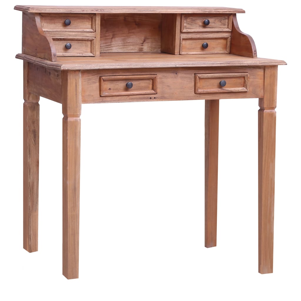Writing Desk With Drawers 90X50X101 Cm Solid Mahogany Wood