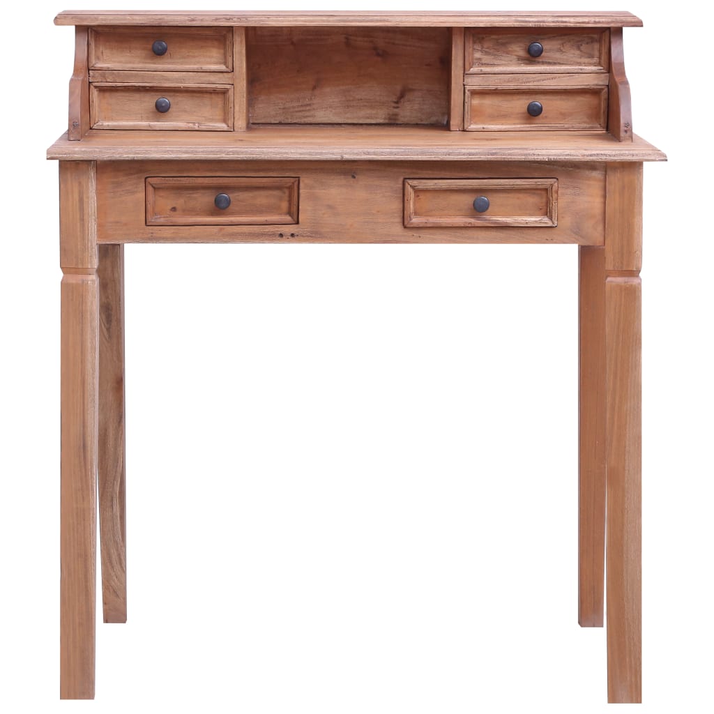 Writing Desk With Drawers 90X50X101 Cm Solid Mahogany Wood