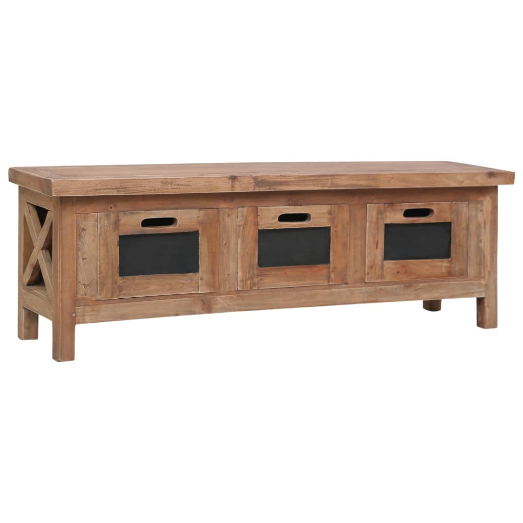 Tv Cabinet With 3 Drawers 120X30X40 Cm Solid Mahogany Wood