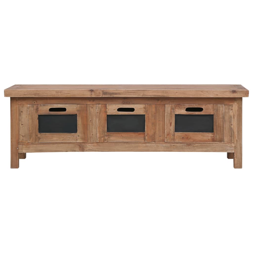 Tv Cabinet With 3 Drawers 120X30X40 Cm Solid Mahogany Wood