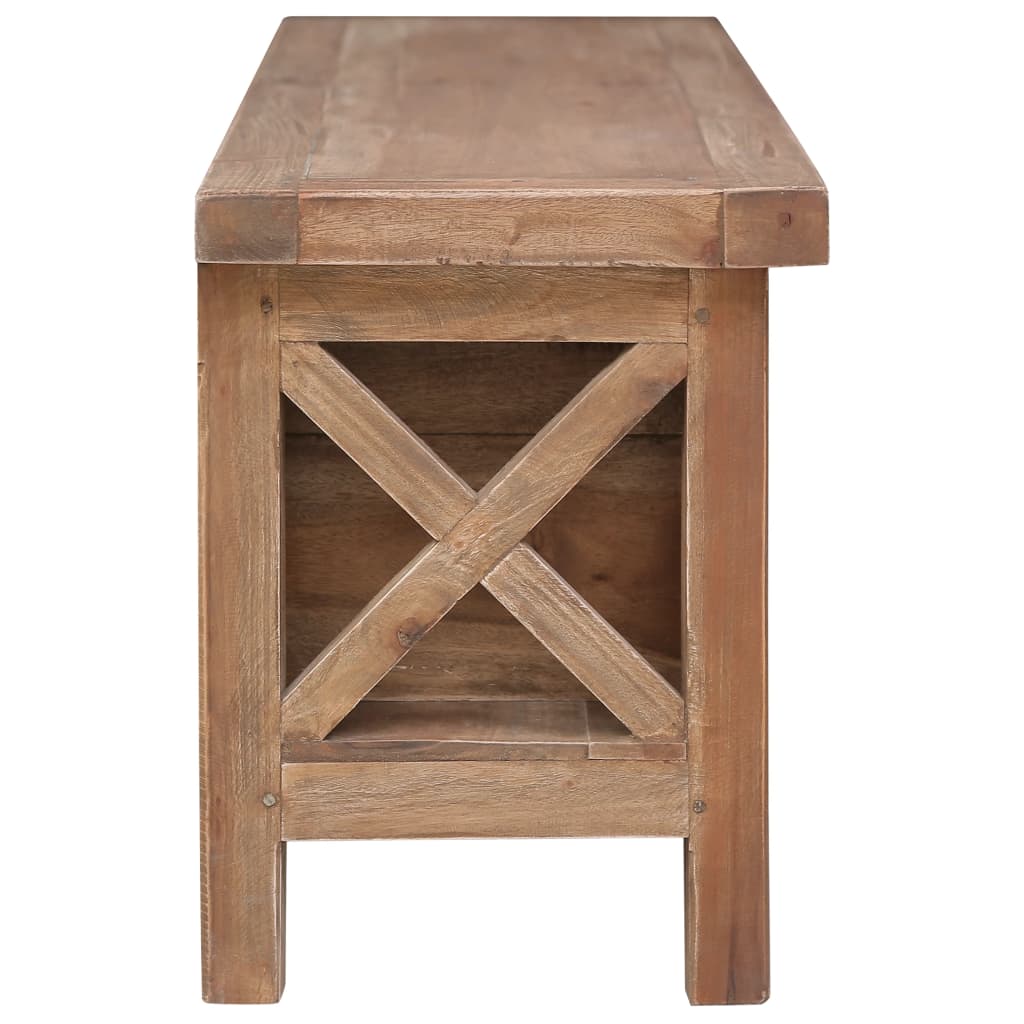 Tv Cabinet With 3 Drawers 120X30X40 Cm Solid Mahogany Wood