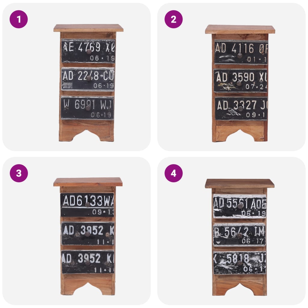 Bedside Cabinet 30X30X51 Cm Solid Mahogany Wood