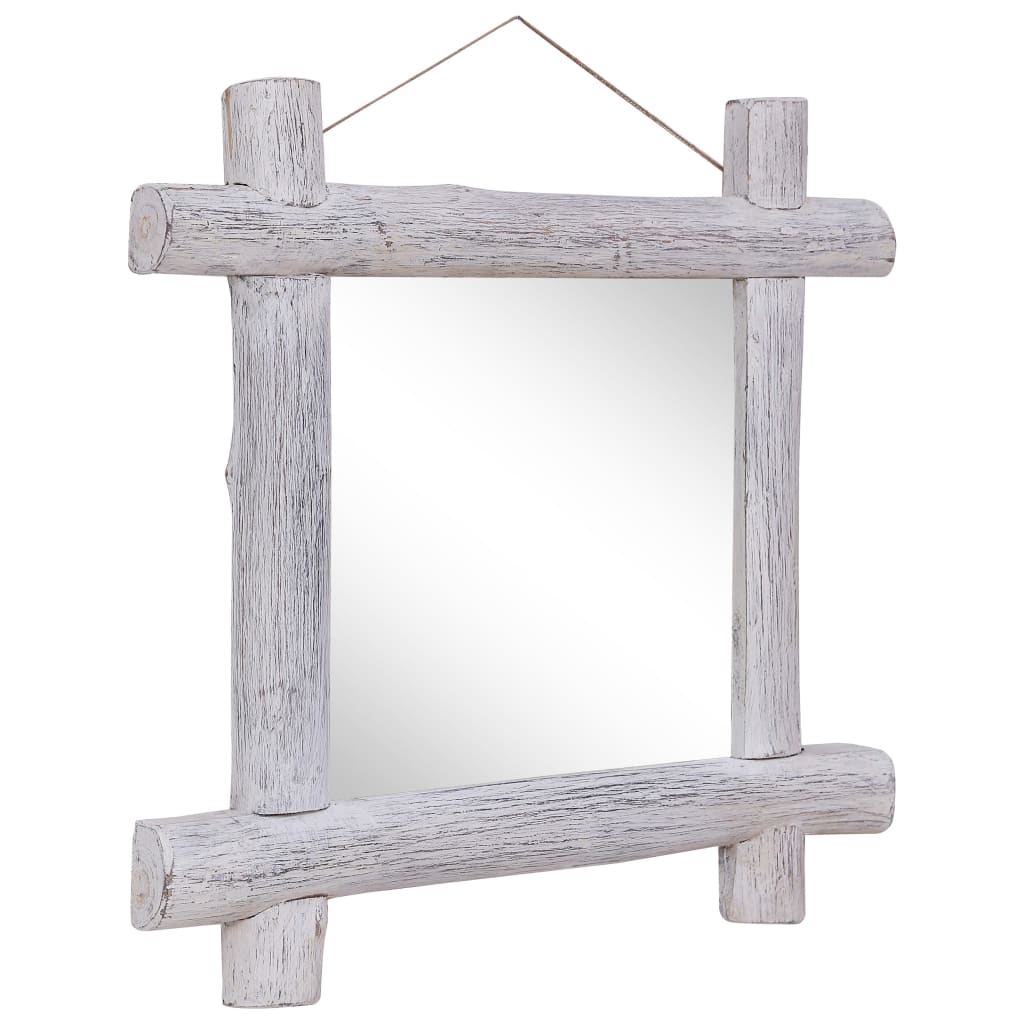 Log Mirror 70X70 Cm Solid Reclaimed Wood