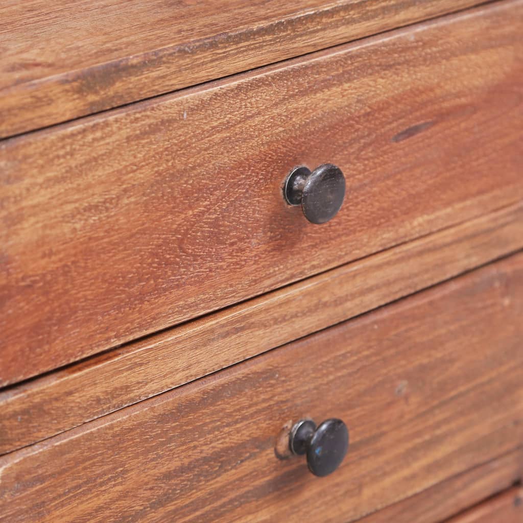 Bedside Cabinet With 3 Drawers 35X25X35 Cm Solid Mahogany Wood