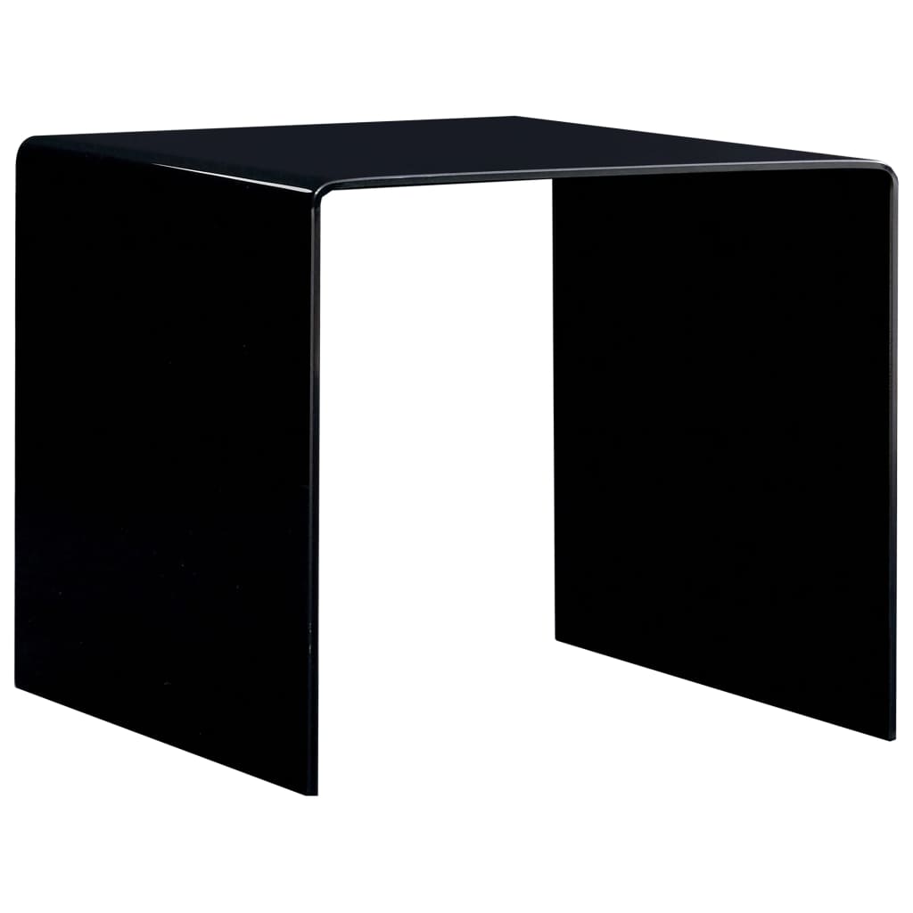 Coffee Table Black 50X50X45 Cm Tempered Glass