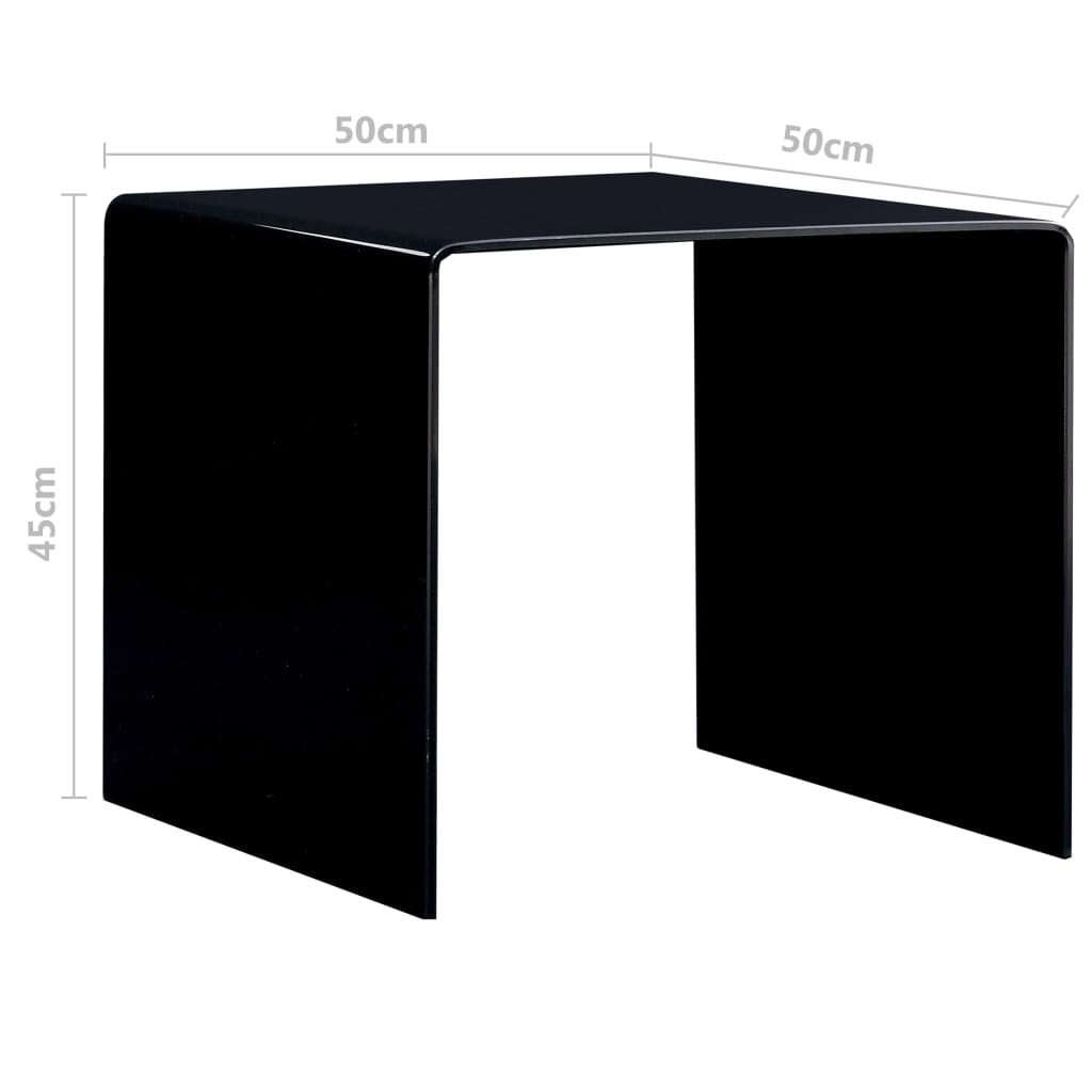 Coffee Table Black 50X50X45 Cm Tempered Glass