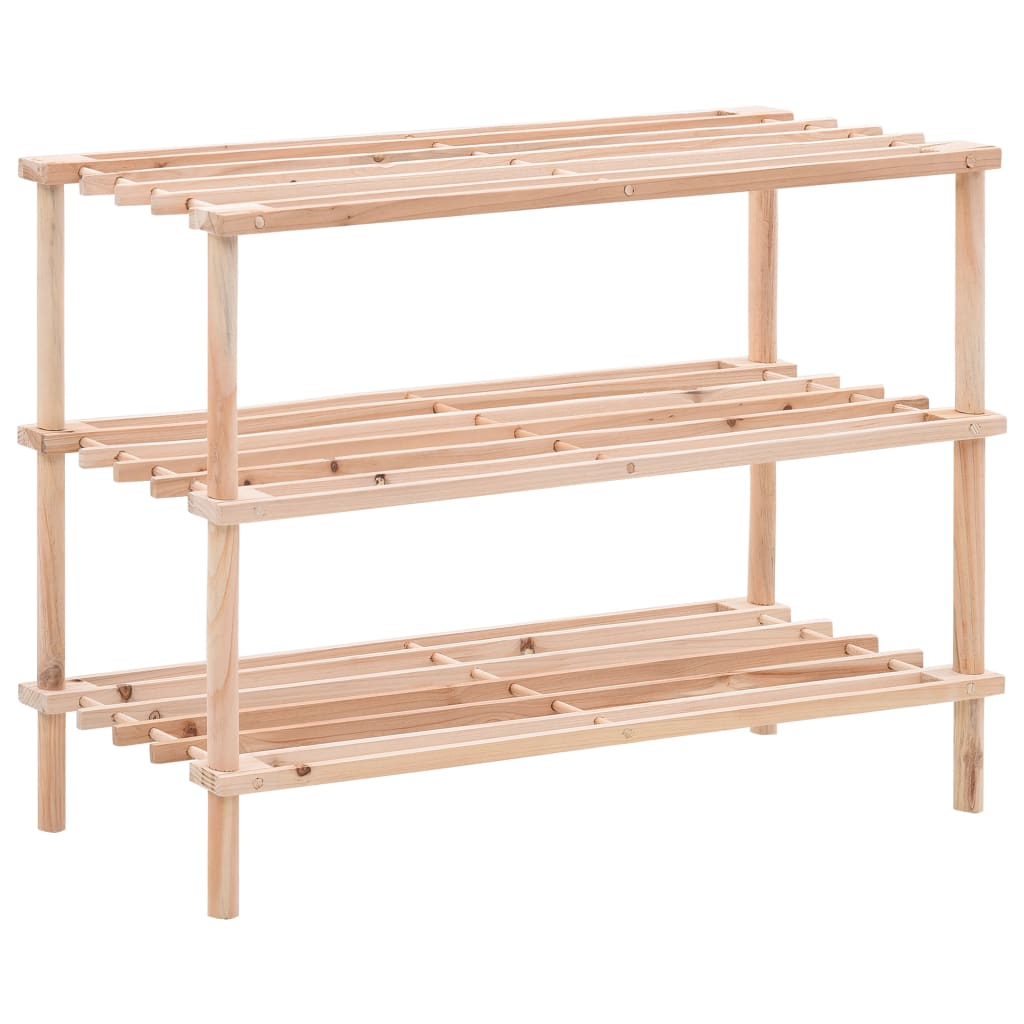 3-Tier Shoe Racks 2 Pcs Solid Fir Wood