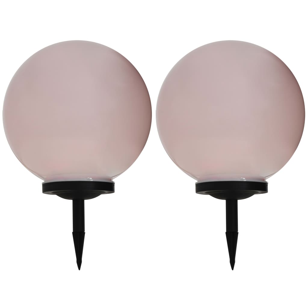 Outdoor Solar Lamps 2 Pcs Led Spherical Rgb