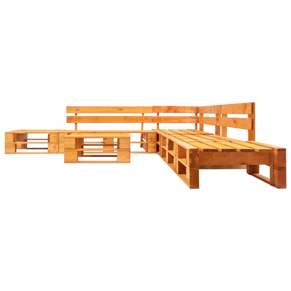 6 Piece Garden Pallet Lounge Set Wood