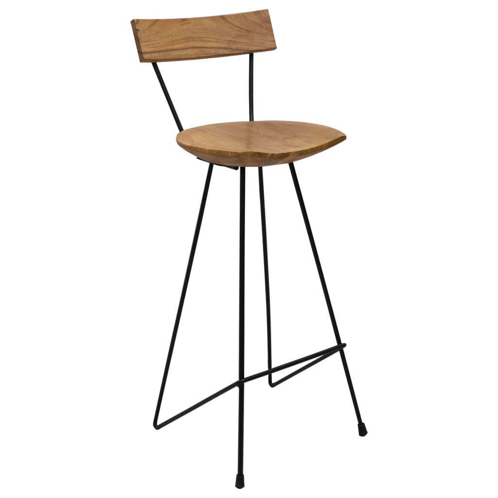 Bar Stools 2 Pcs Solid Teak Wood