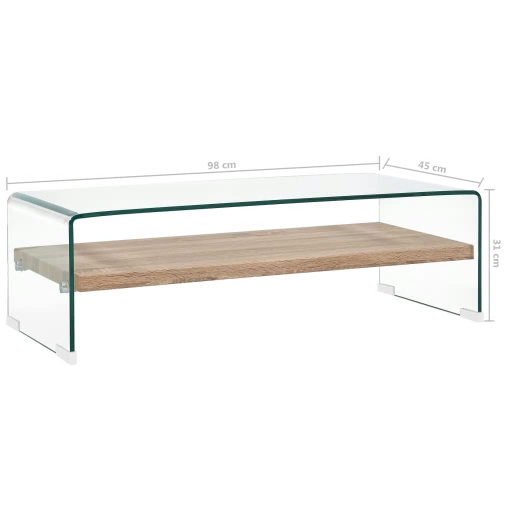 Coffee Table Clear Tempered Glass