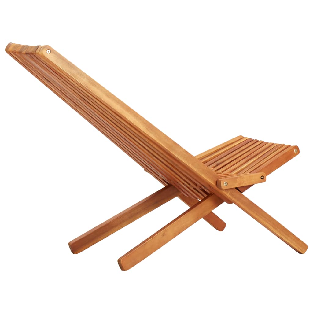 Folding Outdoor Lounge Chair Solid Acacia Wood