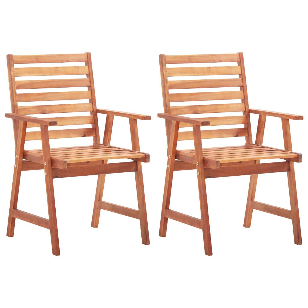 Outdoor Dining Chairs 3 Pcs Solid Acacia Wood