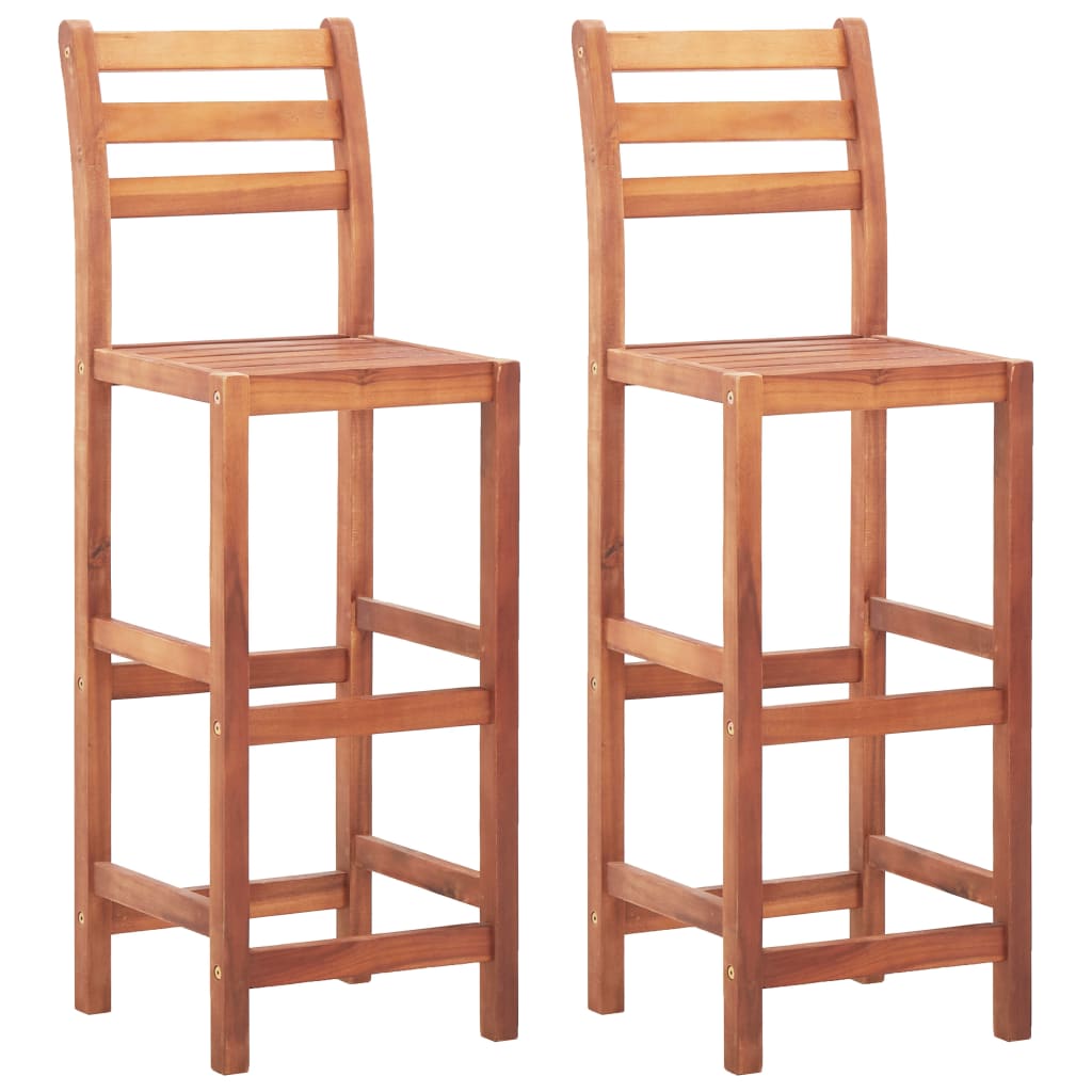 Bar Stools 4 Pcs Solid Acacia Wood