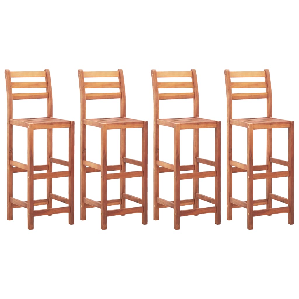 Bar Stools 4 Pcs Solid Acacia Wood