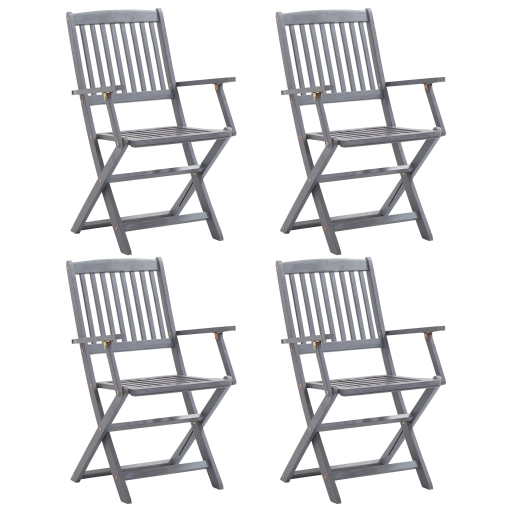 Folding Outdoor Chairs 2 Pcs Solid Acacia Wood