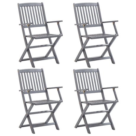 Folding Outdoor Chairs 2 Pcs Solid Acacia Wood