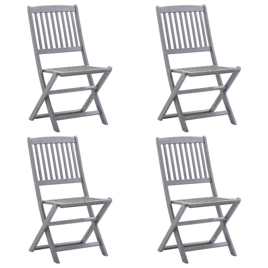 Folding Outdoor Chairs 2 Pcs Solid Acacia Wood