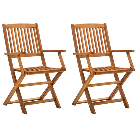 Folding Outdoor Chairs 2 Pcs Solid Acacia Wood