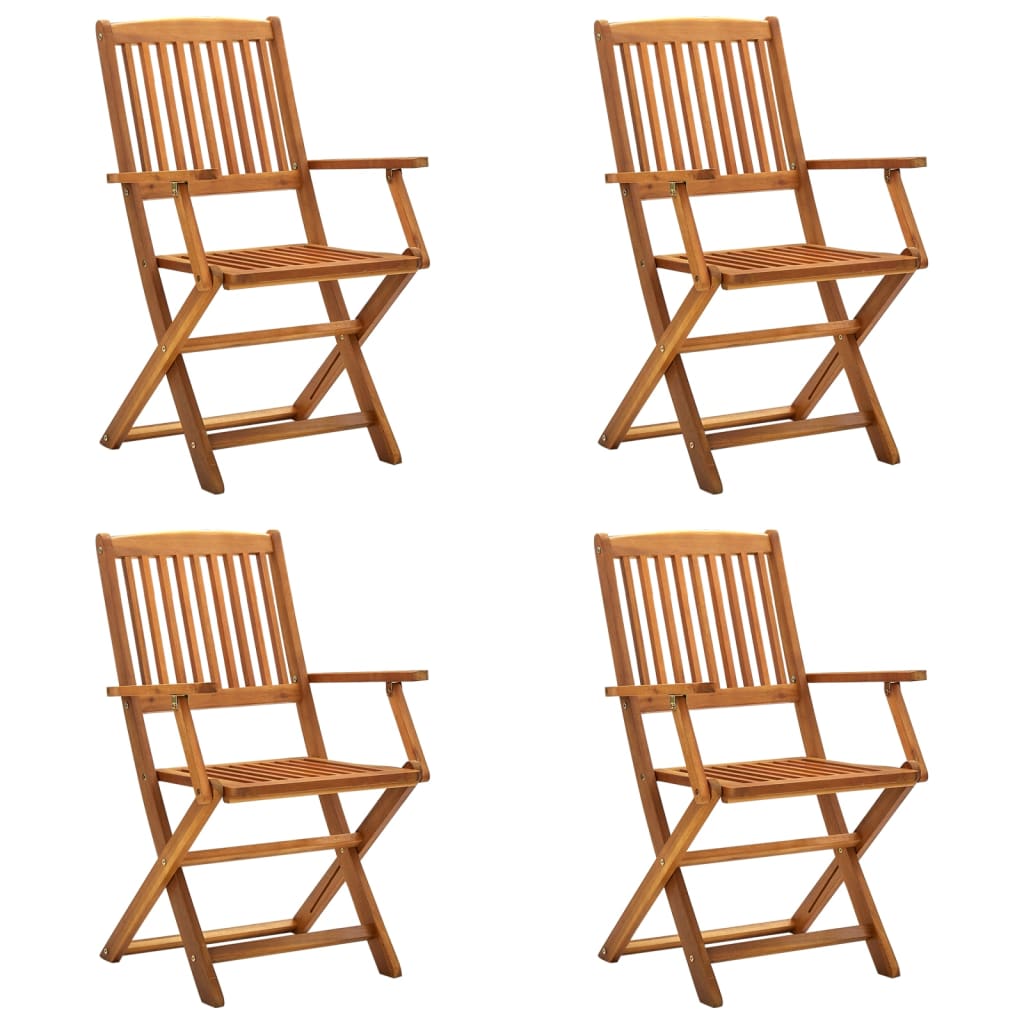 Folding Outdoor Chairs 2 Pcs Solid Acacia Wood
