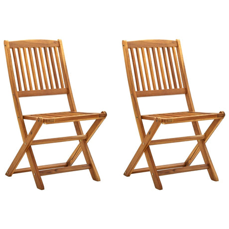 Folding Outdoor Chairs 2 Pcs Solid Acacia Wood