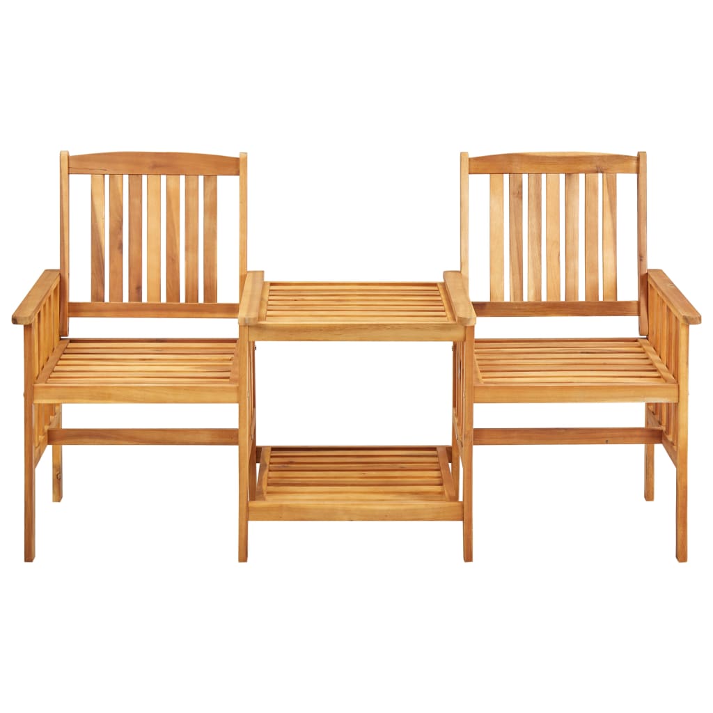 Garden Chairs With Tea Table 159X61X92 Cm Solid Acacia Wood