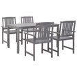 7 Piece Outdoor Dining Set Solid Acacia Wood