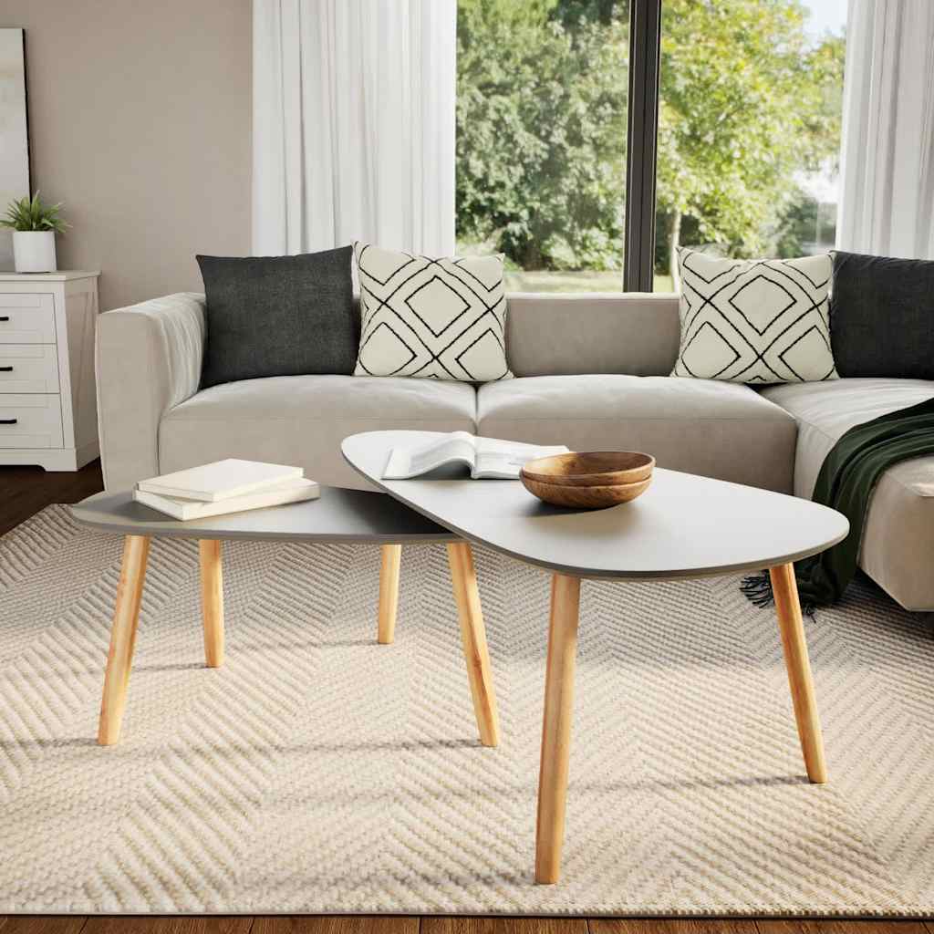 Coffee Tables 2 Pcs Solid Pinewood