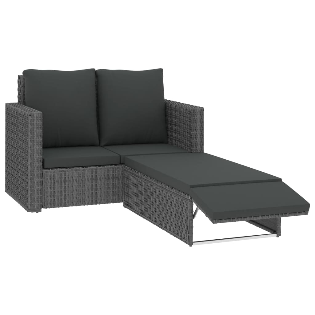 2 Piece Garden Lounge Set With Cushions Poly Rattan