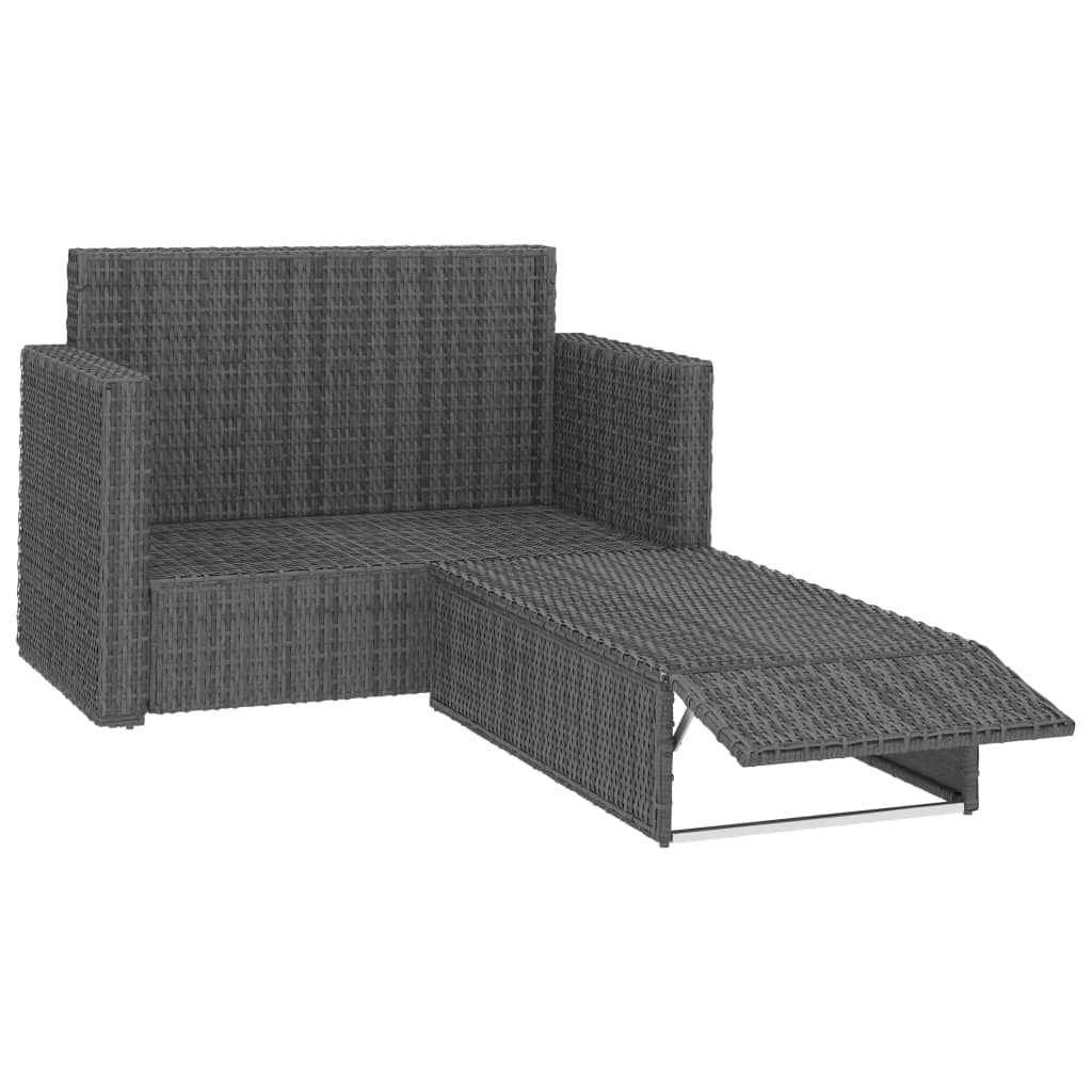 2 Piece Garden Lounge Set With Cushions Poly Rattan