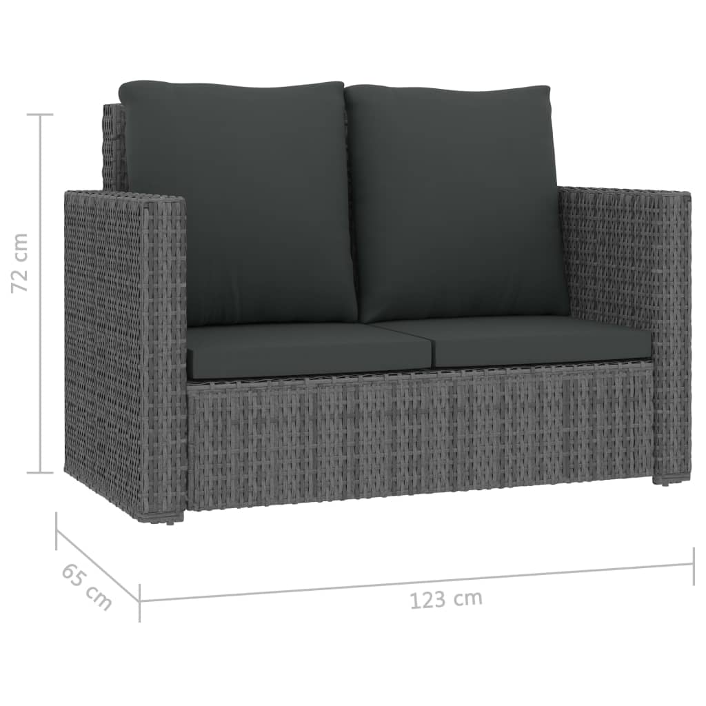 2 Piece Garden Lounge Set With Cushions Poly Rattan