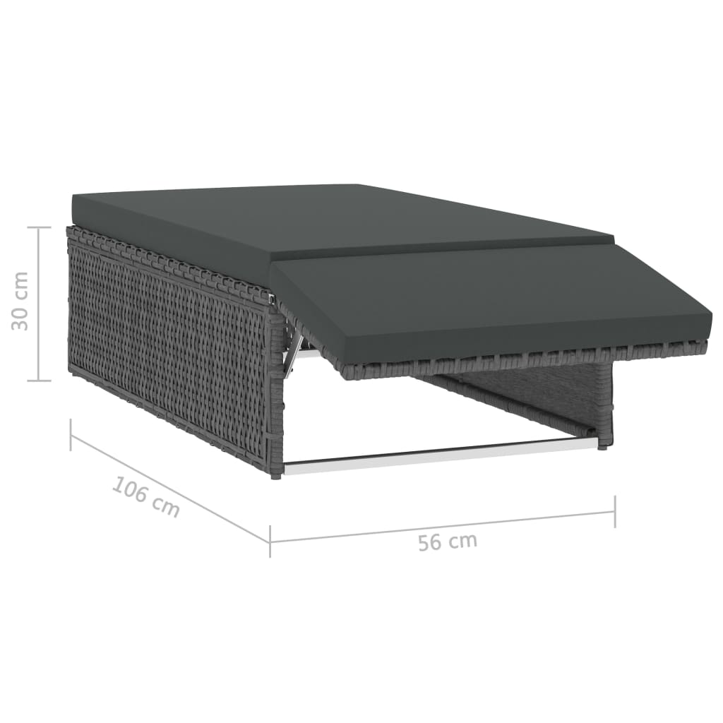 2 Piece Garden Lounge Set With Cushions Poly Rattan