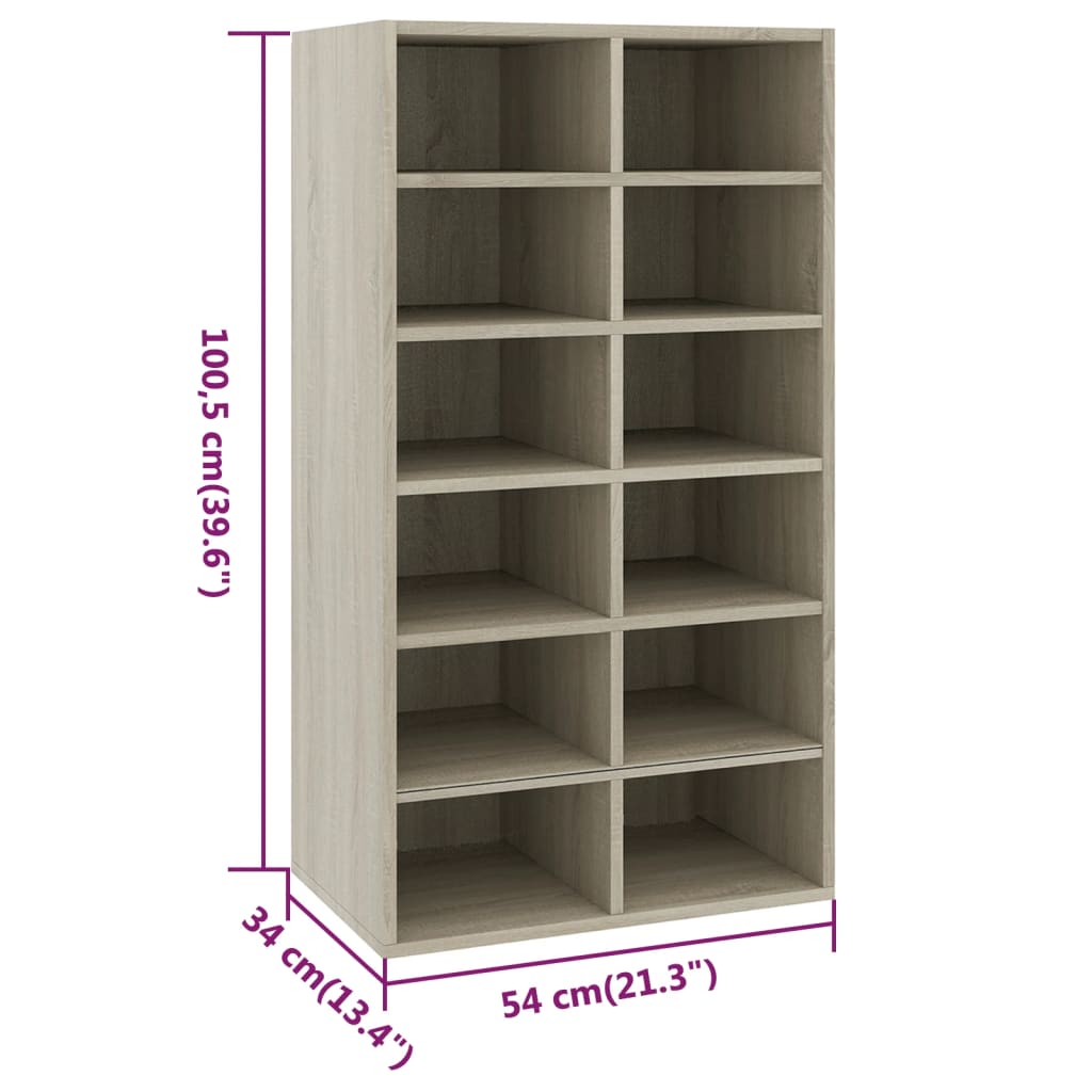 Shoe Rack 54X34X100.5 Cm Engineered Wood