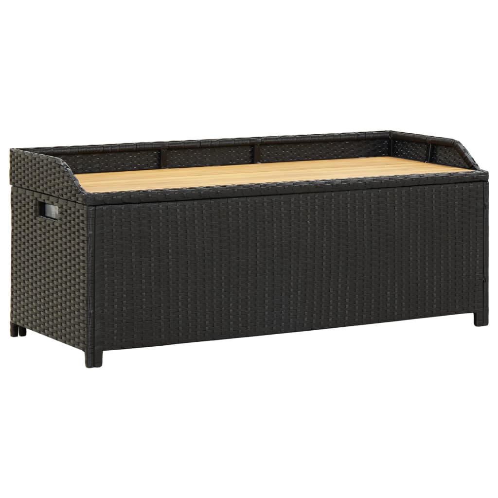 Garden Storage Bench 120 Cm Poly Rattan