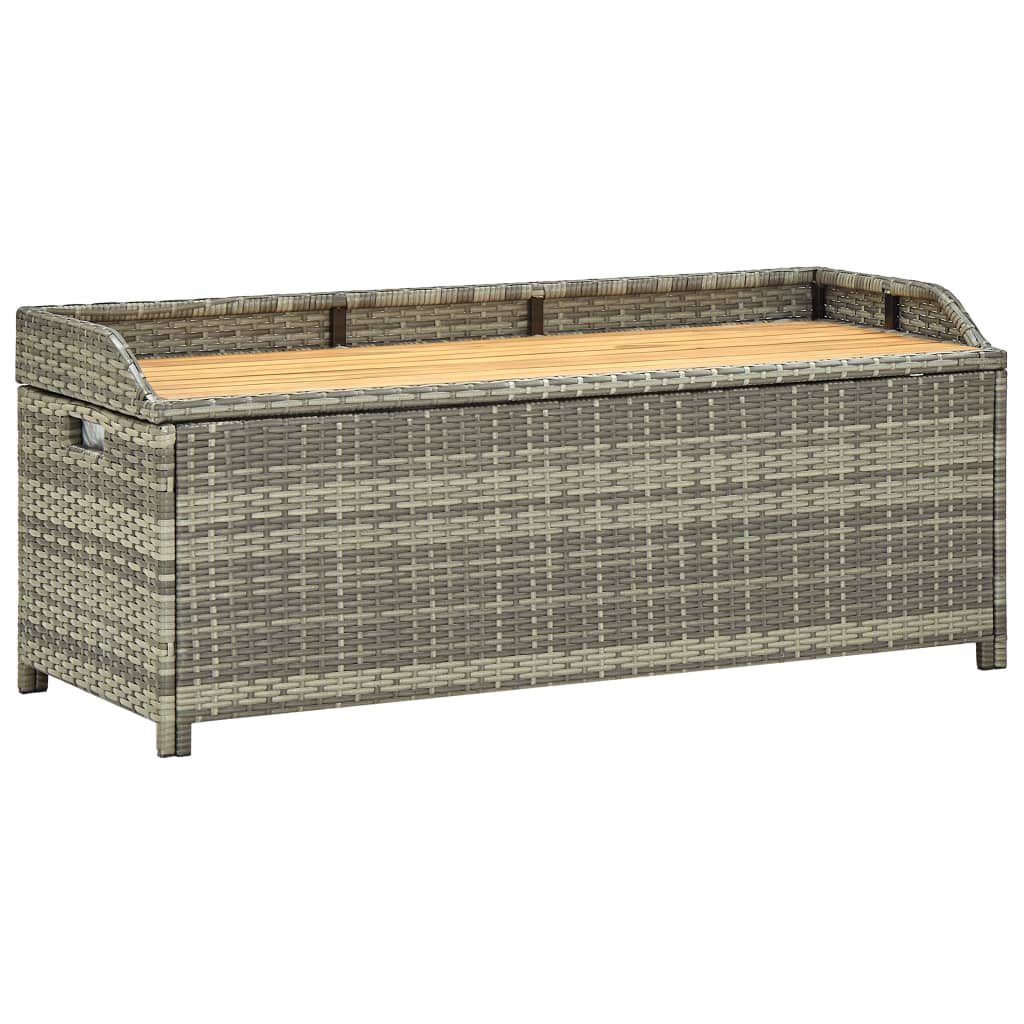 Garden Storage Bench 120 Cm Poly Rattan