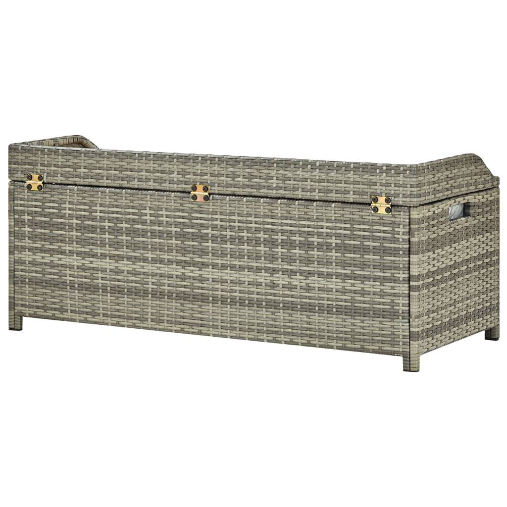 Garden Storage Bench 120 Cm Poly Rattan