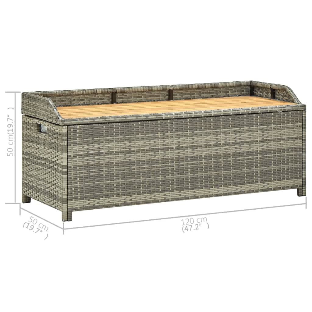 Garden Storage Bench 120 Cm Poly Rattan