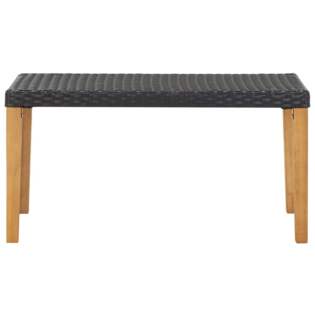 Garden Bench 120 Cm Poly Rattan And Solid Acacia Wood