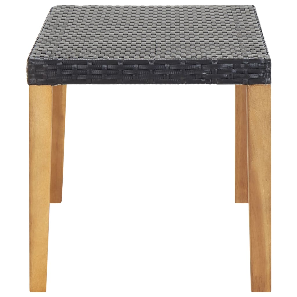 Garden Bench 120 Cm Poly Rattan And Solid Acacia Wood