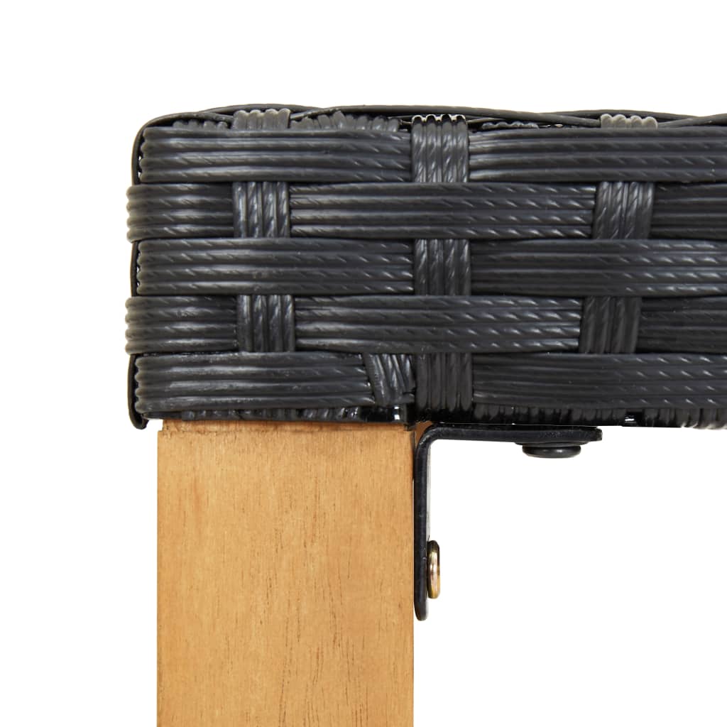 Garden Bench 120 Cm Poly Rattan And Solid Acacia Wood