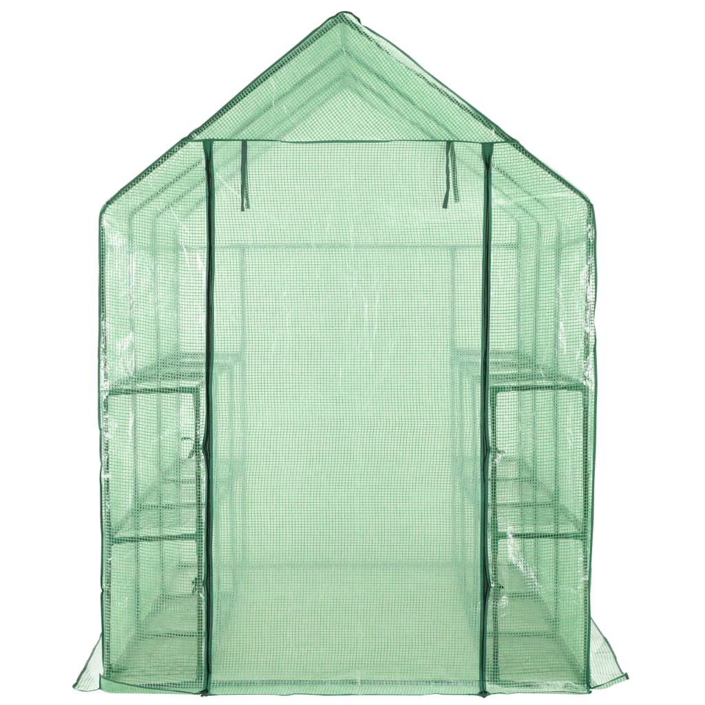 Walk-In Greenhouse With 12 Shelves Steel 143X214X196 Cm